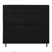 Cabeceira Estofada Damares 140cm Casal Botonê Suede Preto - Damaffê Móveis