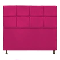 Cabeceira Estofada Damares 140cm para Cama Casal Botonê material sintético Pink Cabeceira Estofada Damares 140cm para Cama Casal Botonê material sintético Pink
