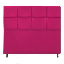 Cabeceira Estofada Damares 140cm para Cama Casal Botonê material sintético Pink