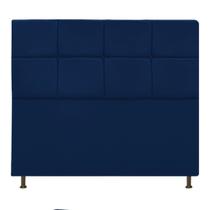 Cabeceira Estofada Damares 140cm para Cama Casal Botonê Suede Azul Marinho Cabeceira Estofada Damares 140cm para Cama Casal Botonê Suede Azul Marinho