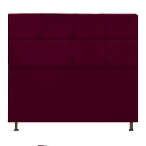 Cabeceira Estofada Damares 160 cm para Cama Queen Size com Botonê Suede Bordô