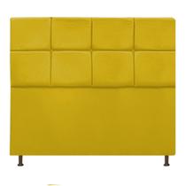 Cabeceira Estofada Damares 160 cm Queen Size Com Botonê Suede Amarelo - Amarena Móveis