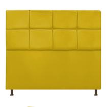 Cabeceira Estofada Damares 160 cm Queen Size Com Botonê Suede Amarelo - Amarena Móveis