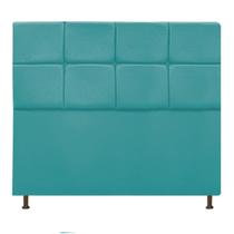 Cabeceira Estofada Damares 160 cm Queen Size Com Botonê Suede Azul Turquesa - Amarena Móveis Cabeceira Estofada Damares 160 cm Queen Size Com Botonê Suede Azul Turquesa - Amarena Móveis