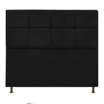 Cabeceira Estofada Damares 160 cm Queen Size Com Botonê Suede Preto - Amarena Móveis