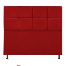 Cabeceira Estofada Damares 160 cm Queen Size Com Botonê Suede Vermelho - Amarena Móveis