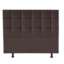 Cabeceira Estofada Damares 160 cm Queen Size Quarto para Cama Box Suede Marrom - KDAcanto Móveis