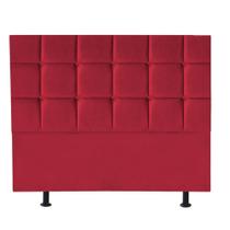 Cabeceira Estofada Damares 160 cm Queen Size Quarto para Cama Box Suede Vermelho - KDAcanto Móveis