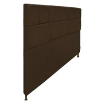 Cabeceira Estofada Damares 160cm para Cama Queen Size Botonê material sintético Marrom