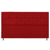 Cabeceira Estofada Damares 160cm para Cama Queen Size Botonê material sintético Vermelho