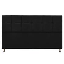 Cabeceira Estofada Damares 160cm para Cama Queen Size Botonê Suede Preto - KDAcanto Móveis