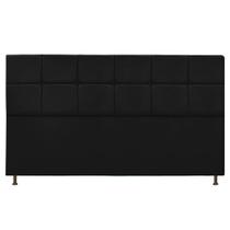 Cabeceira Estofada Damares 160cm para Cama Queen Size Botonê Suede Preto