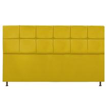 Cabeceira Estofada Damares 160cm Queen Size Botonê material sintético Amarelo - Damaffê Móveis