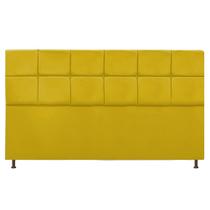 Cabeceira Estofada Damares 195 cm King Size Com Botonê Suede Amarelo - Amarena Móveis