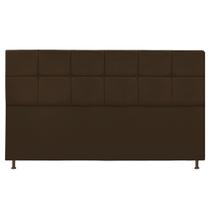 Cabeceira Estofada Damares 195 cm King Size Com Botonê Suede Marrom - Doce Sonho Móveis