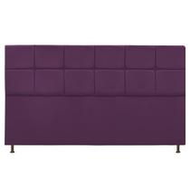 Cabeceira Estofada Damares 195 cm King Size Com Botonê Suede Roxo - Damaffê Móveis