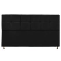 Cabeceira Estofada Damares 195cm para Cama King Size Botonê material sintético Preto - Damaffê Móveis Cabeceira Estofada Damares 195cm para Cama King Size Botonê material sintético Preto - Damaffê Móveis