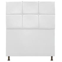 Cabeceira Estofada Damares 90 cm Solteiro Com Botonê Suede Branco - Damaffê Móveis Cabeceira Estofada Damares 90 cm Solteiro Com Botonê Suede Branco - Damaffê Móveis