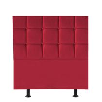 Cabeceira Estofada Damares 90 cm Solteiro Quarto para Cama Box material sintético Vermelho - Damaffê Móveis