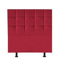 Cabeceira Estofada Damares 90 cm Solteiro Quarto para Cama Box material sintético Vermelho - KDAcanto Móveis