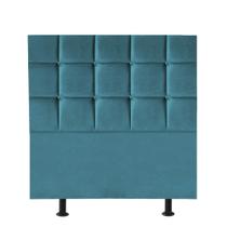 Cabeceira Estofada Damares 90 cm Solteiro Quarto para Cama Box Suede Azul Turquesa - KDAcanto Móveis