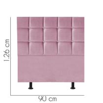 Cabeceira Estofada Damares 90 cm Solteiro Quarto para Cama Box Suede Rosa Bebê - KDAcanto Móveis