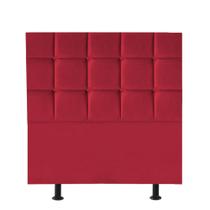 Cabeceira Estofada Damares 90 cm Solteiro Quarto para Cama Box Suede Vermelho - Damaffê Móveis