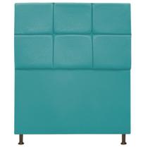 Cabeceira Estofada Damares 90cm para Cama Solteiro Botonê Suede Azul Turquesa - Damaffê Móveis