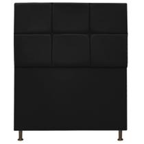 Cabeceira Estofada Damares 90cm para Cama Solteiro Botonê Suede Preto