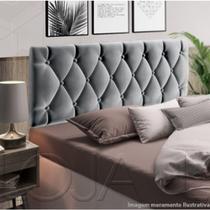 Cabeceira Estofada de Cama Box Casal 140 x 55 cm Paris Cinza Cabeceira Estofada de Cama Box Casal 140 x 55 cm Paris Cinza
