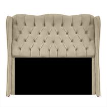 Cabeceira Estofada de Casal 150cm Aurora Suede Bege Claro