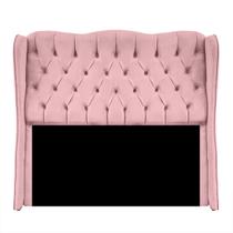 Cabeceira Estofada de Casal 150cm Aurora Suede Rosa Bebê