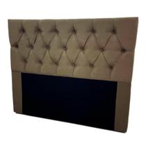 Cabeceira Estofada de Fixação na Cama 140x117cm Na cor Bege Capitonê