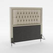 Cabeceira Estofada Decorativa Antares 140 Para Cama de Casal Couro Bege Aradecor Cabeceira Estofada Decorativa Antares 140 Para Cama de Casal Couro Bege Aradecor