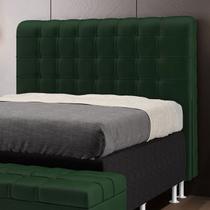 Cabeceira Estofada Decorativa Dama 160 para Cama Queen Sued Verde Aradecor