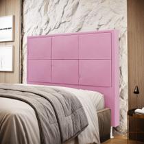 Cabeceira Estofada Decorativa Para Cama Box Maia 160 Para Cama Queen Suede Rosê Aradecor