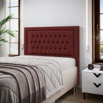 Cabeceira Estofada Decorativa Pegasus Para Cama Box 195 Para Cama King Sued Bordô Aradecor