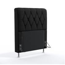 Cabeceira Estofada Decorativa Sirius 90 Para Cama De Solteiro Couro Artificial Preto Aradecor Cabeceira Estofada Decorativa Sirius 90 Para Cama De Solteiro Couro Artificial Preto Aradecor