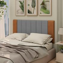 Cabeceira Estofada Dobrável Casal Cama Queen Box Linho Premium Cinza 1,60. Queen cinza