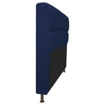 Cabeceira Estofada Donna 140 cm para Cama Casal Suede Azul Marinho