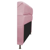 Cabeceira Estofada Donna 90 cm para Cama Solteiro Suede Rosa Bebê