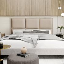 Cabeceira Estofada Elegance 160cm em Linho Bege Cabeceira Estofada Elegance 160cm em Linho Bege