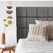 Cabeceira Estofada Espanha 100cm Solteiro Para Cama Box material sintético Cinza - Gat Magazine