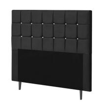 Cabeceira Estofada Espanha 100CM Solteiro Strass Suede Preto - D A DECOR