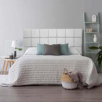 Cabeceira Estofada Espanha 195cm King Size Quarto Box material sintético Branco - Ahazzo Móveis