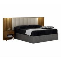 Cabeceira Estofada Extensiva Casal Quenn com 2Criados Milano