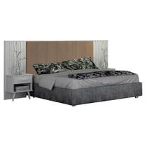 Cabeceira Estofada Extensiva Casal Quenn com 2Criados Milano