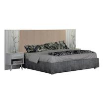 Cabeceira Estofada Extensiva Casal Quenn com 2Criados Milano