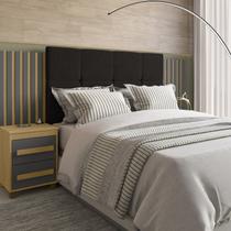 Cabeceira Estofada Extensível Casal/queen/king com 2 Mesas de Apoio 4 Gavetas Suiça