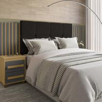 Cabeceira Estofada Extensível Casal/queen/king com 2 Mesas de Apoio 4 Gavetas Suiça